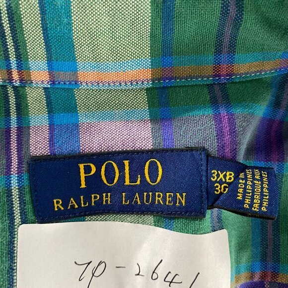 Polo Ralph Lauren Shirt Mens 3XB Cotton Plaid Pockets Long Sleeve‎ TP-2641 - Picture 7 of 11